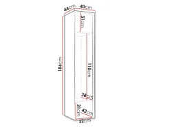 Garderobeskab Hartford 370 (Artisan eg + Sort)