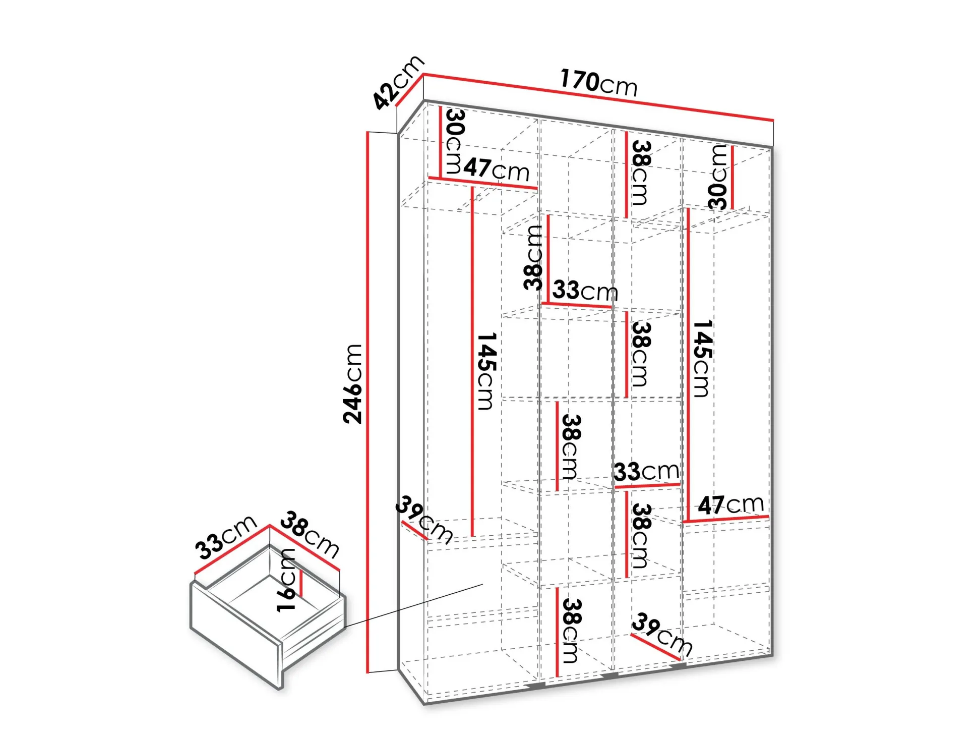 Garderobeskab Hartford 564 (Hvid)