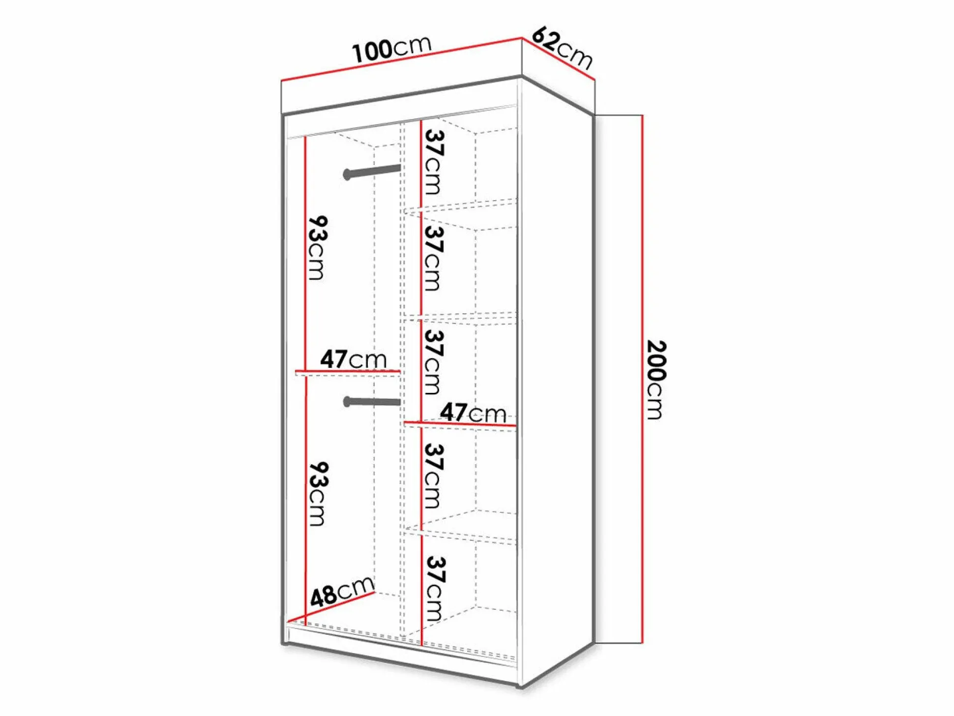 Garderobeskab Hartford 334 (Hvid)