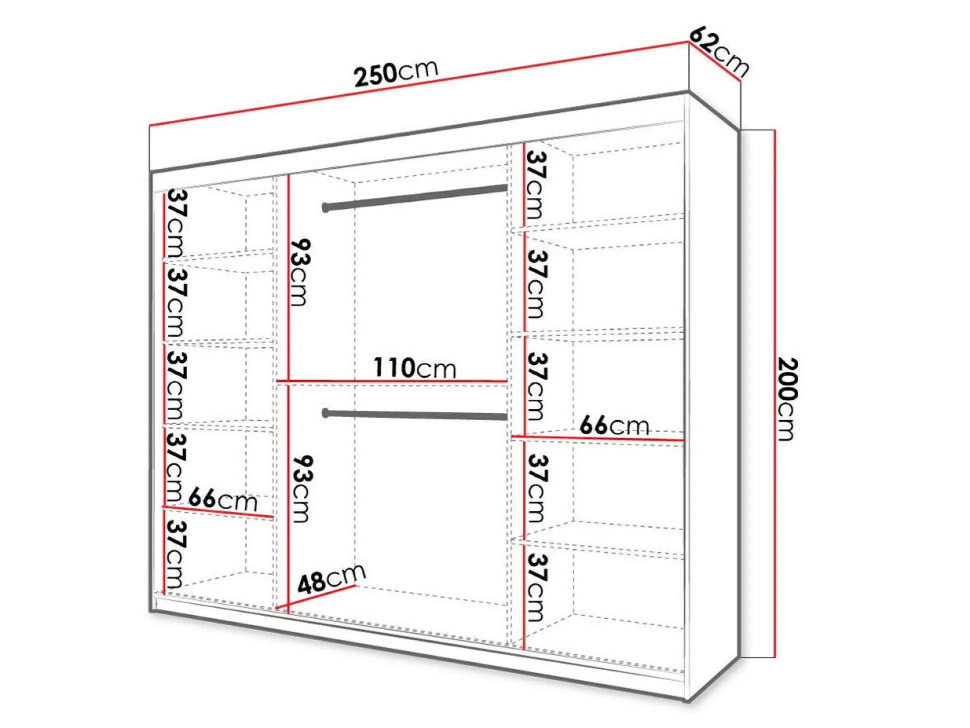 Garderobeskab Hartford 336 (Hvid)