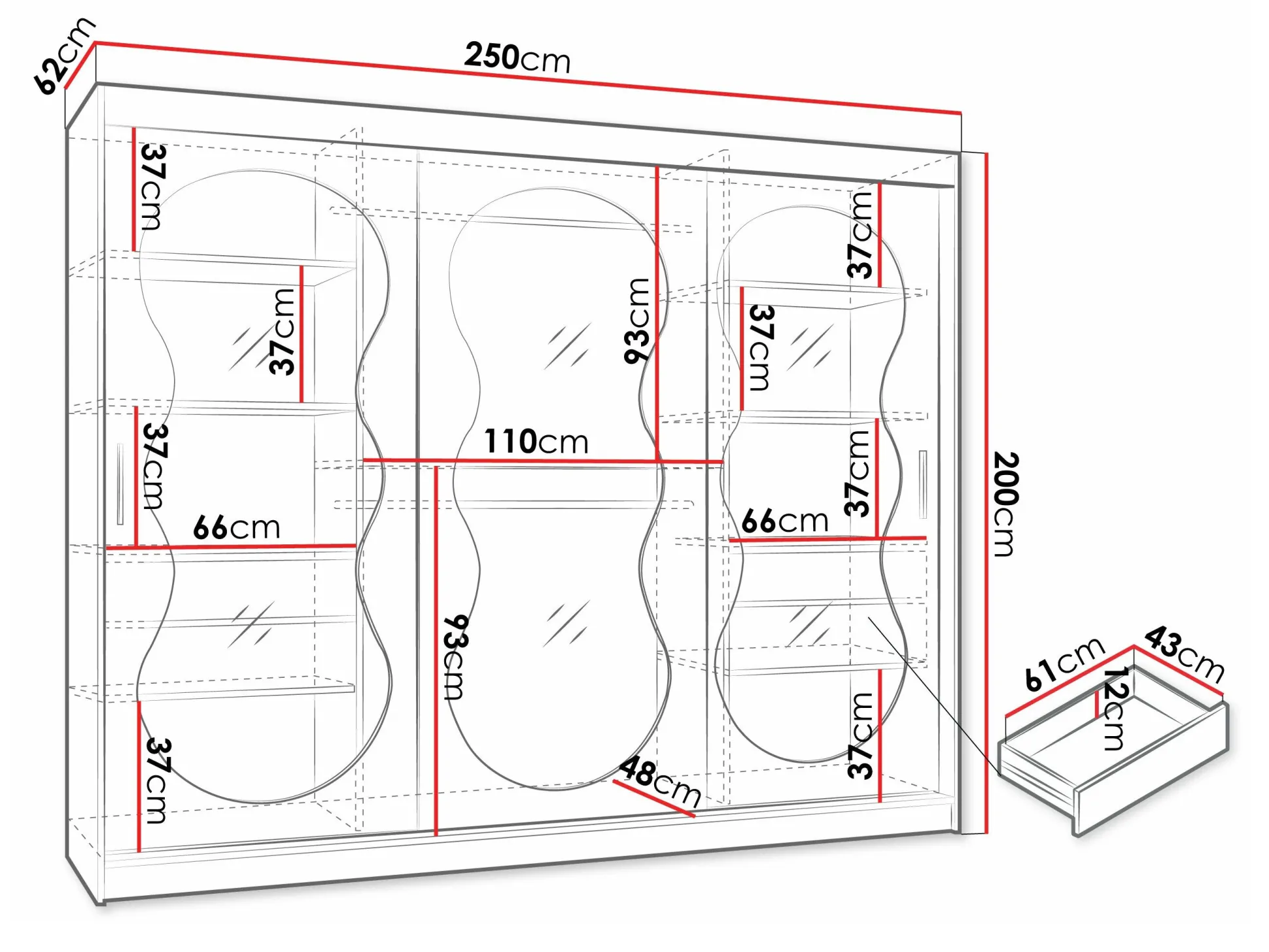 Garderobeskab Hartford 534 (Kashmir)