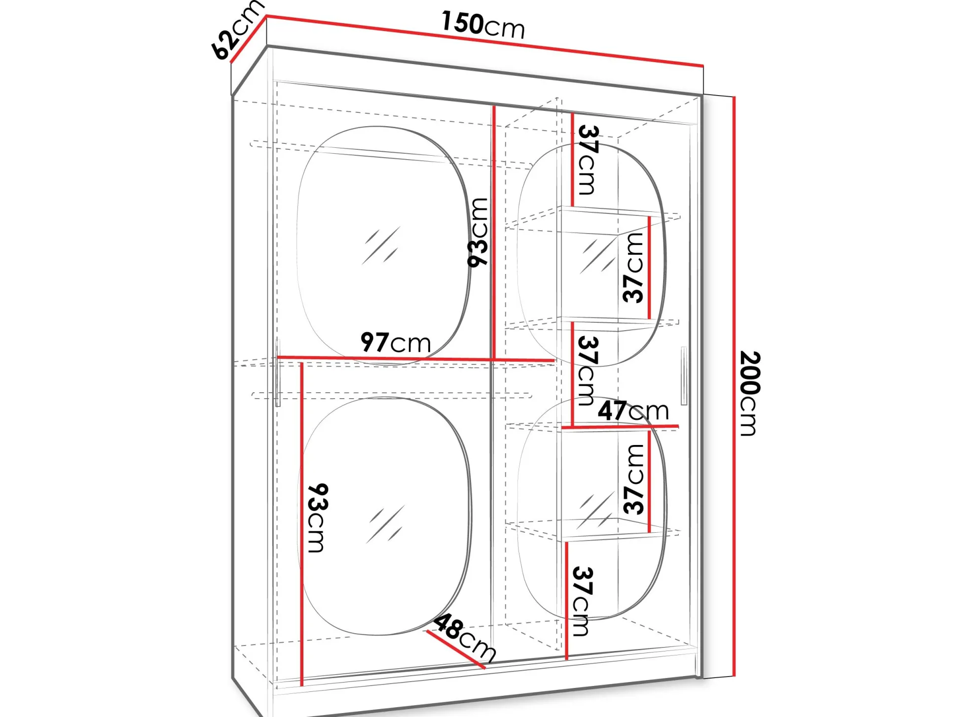 Garderobeskab Hartford 527 (Sort)