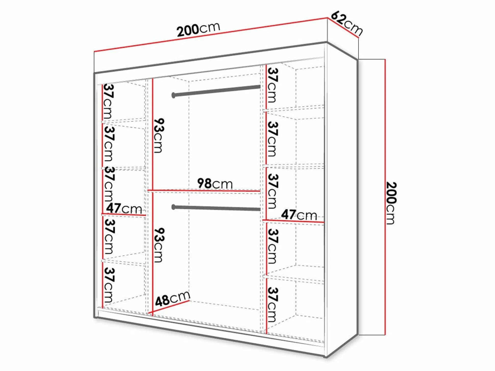 Garderobeskab Hartford 400 (Sort)
