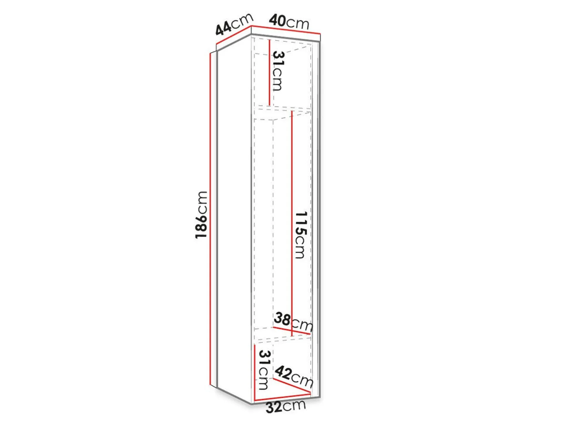 Garderobeskab Hartford 389 (Sort)