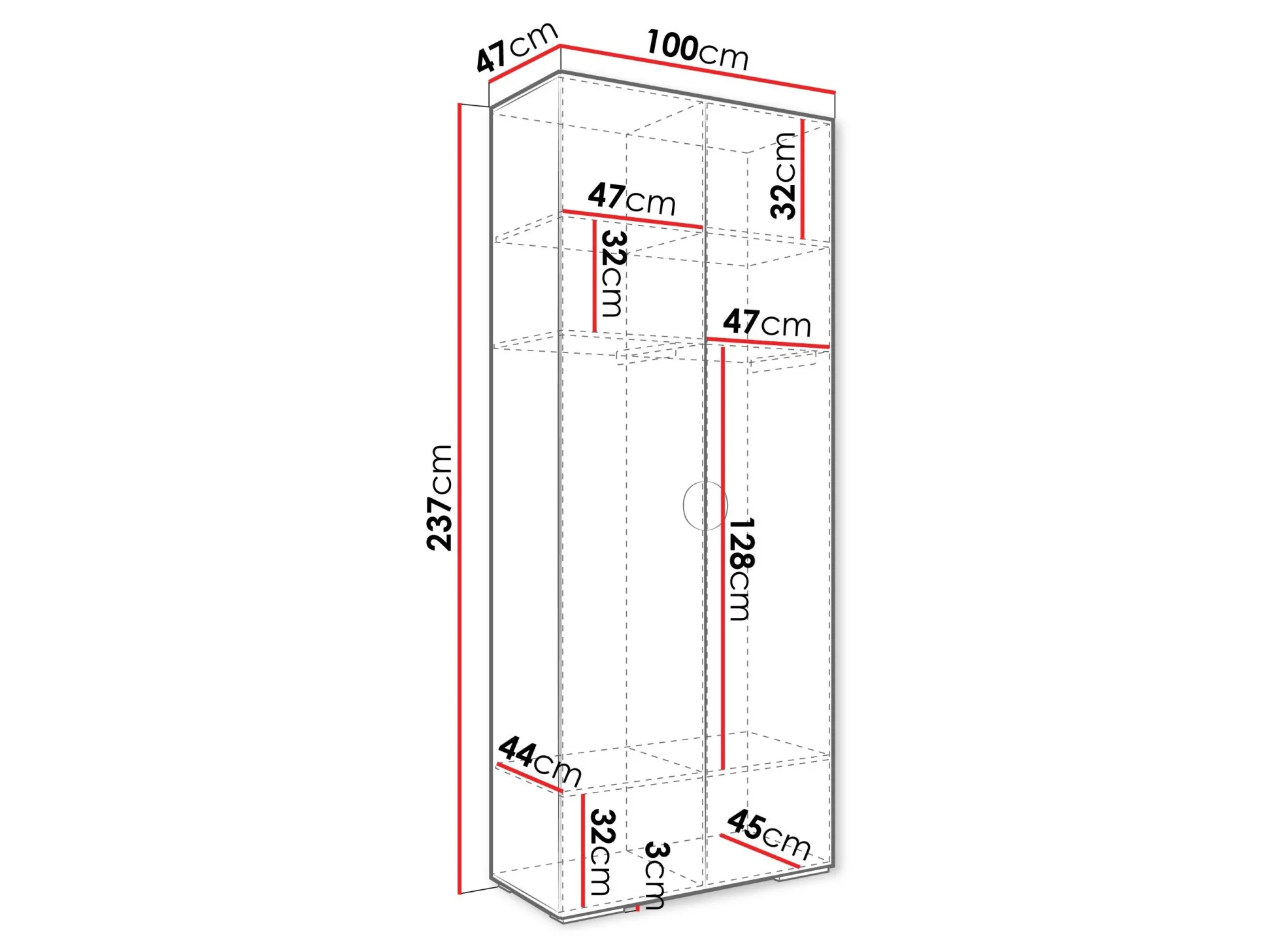 Garderobeskab Hartford 566 (Sort)