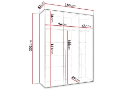 Garderobeskab Hartford 580 (Sort)