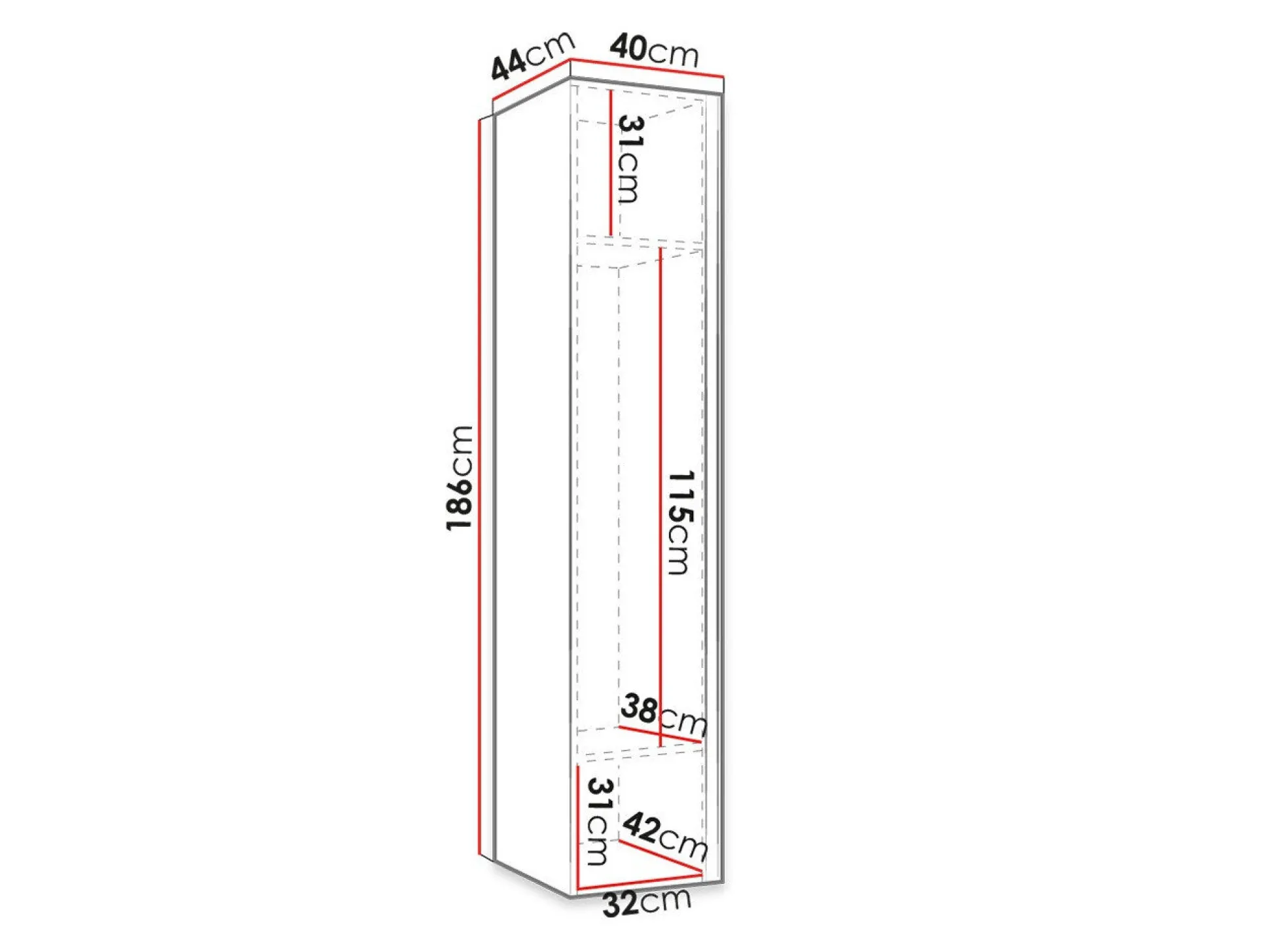 Garderobeskab Hartford 392 (Sort)