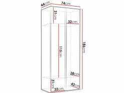 Garderobeskab Hartford 397 (Sort)