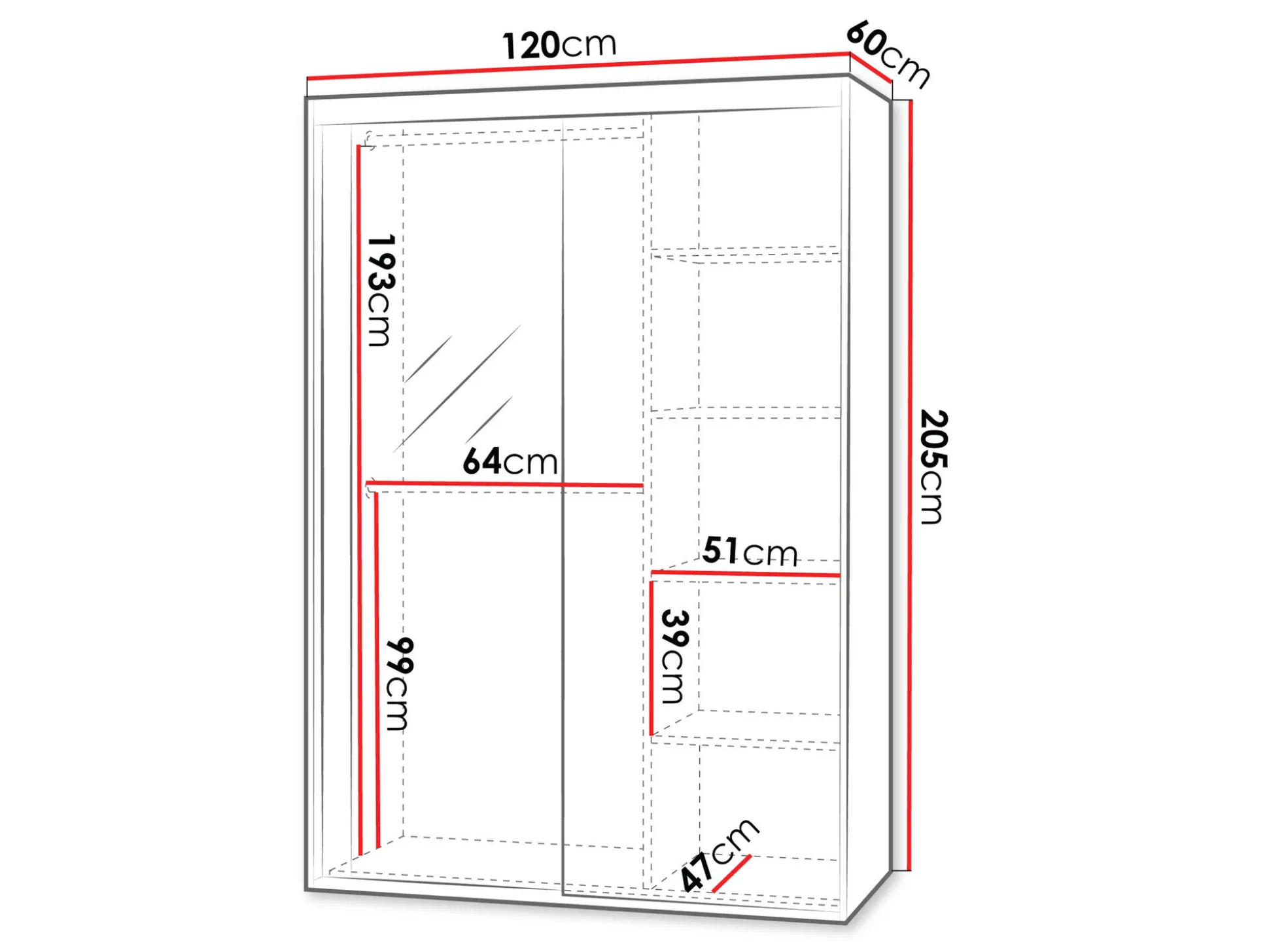 Garderobeskab Hederus (Hvid)