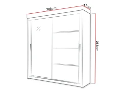 Garderobeskab Honolulu 111 (Hvid + Glansfuld hvid)