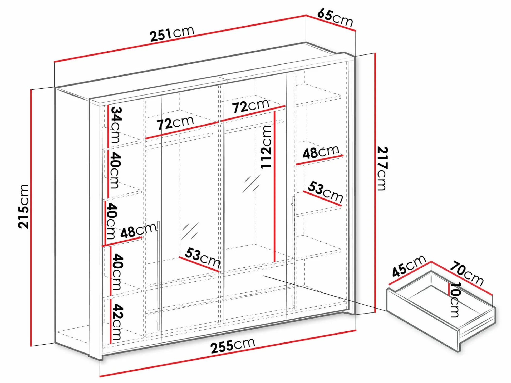 Garderobeskab Honolulu 121 (Hvid)