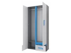 Garderobeskab Levtala 101 (Antracit + Hvid + Lyserød)