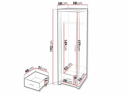 Garderobeskab Lorelie 117 (Trøffel egetræ)