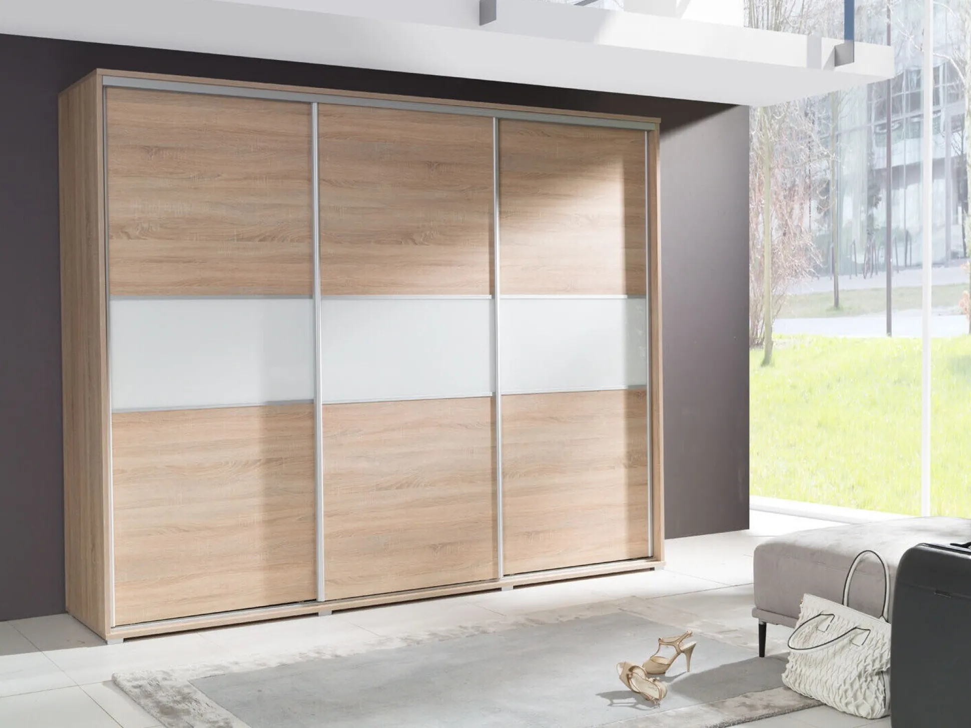 Garderobeskab Murrieta 132 (Sonoma eg + Hvid)