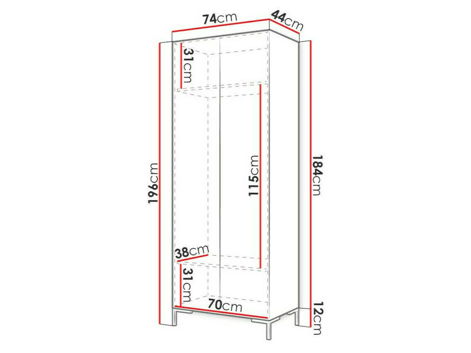 Garderobeskab Nomal I (Sort + Gylden)