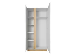 Garderobeskab Novbela 100 (Hvid + Glansfuld hvid + Grandson eg)
