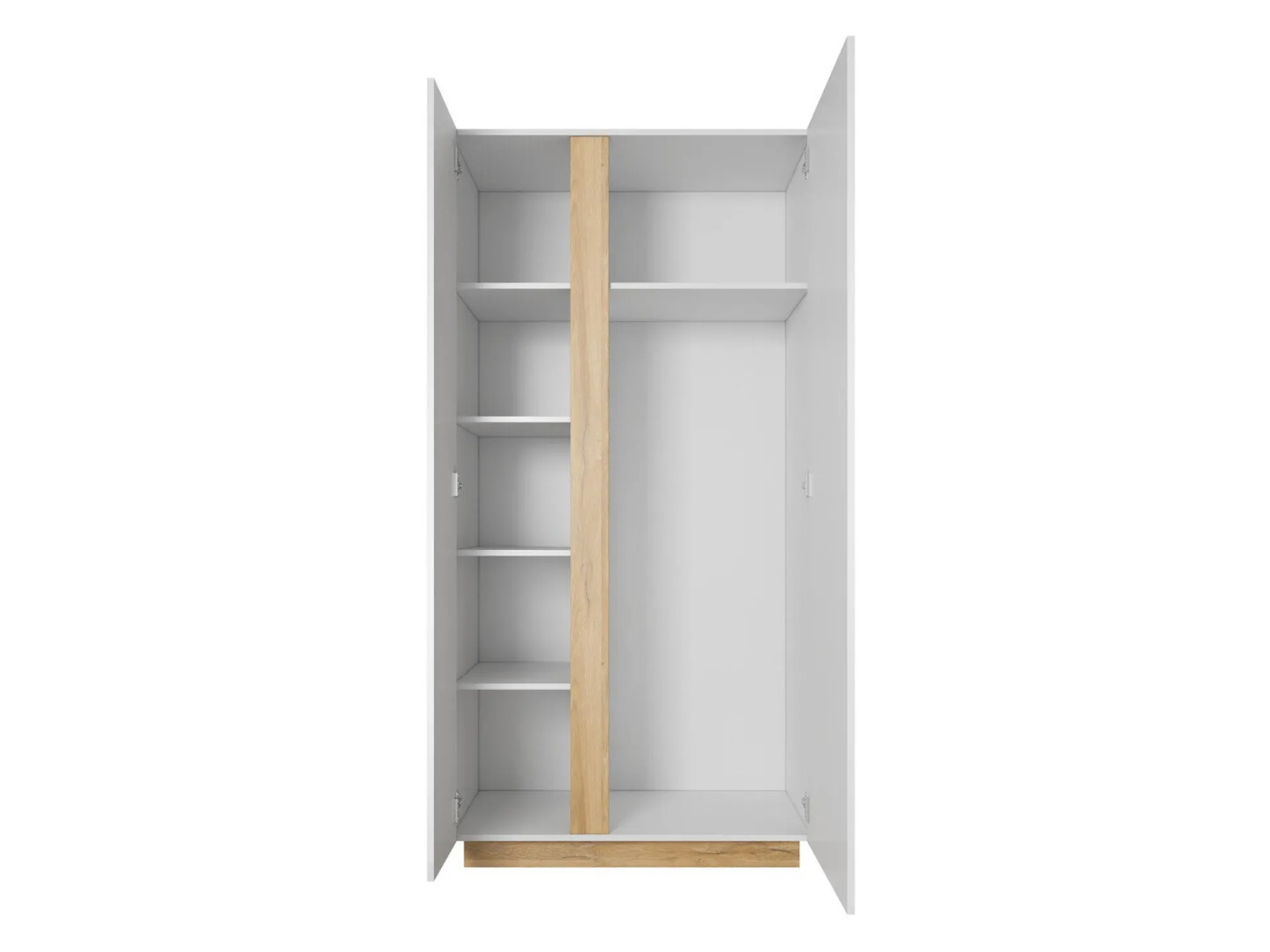 Garderobeskab Novbela 100 (Hvid + Glansfuld hvid + Grandson eg)