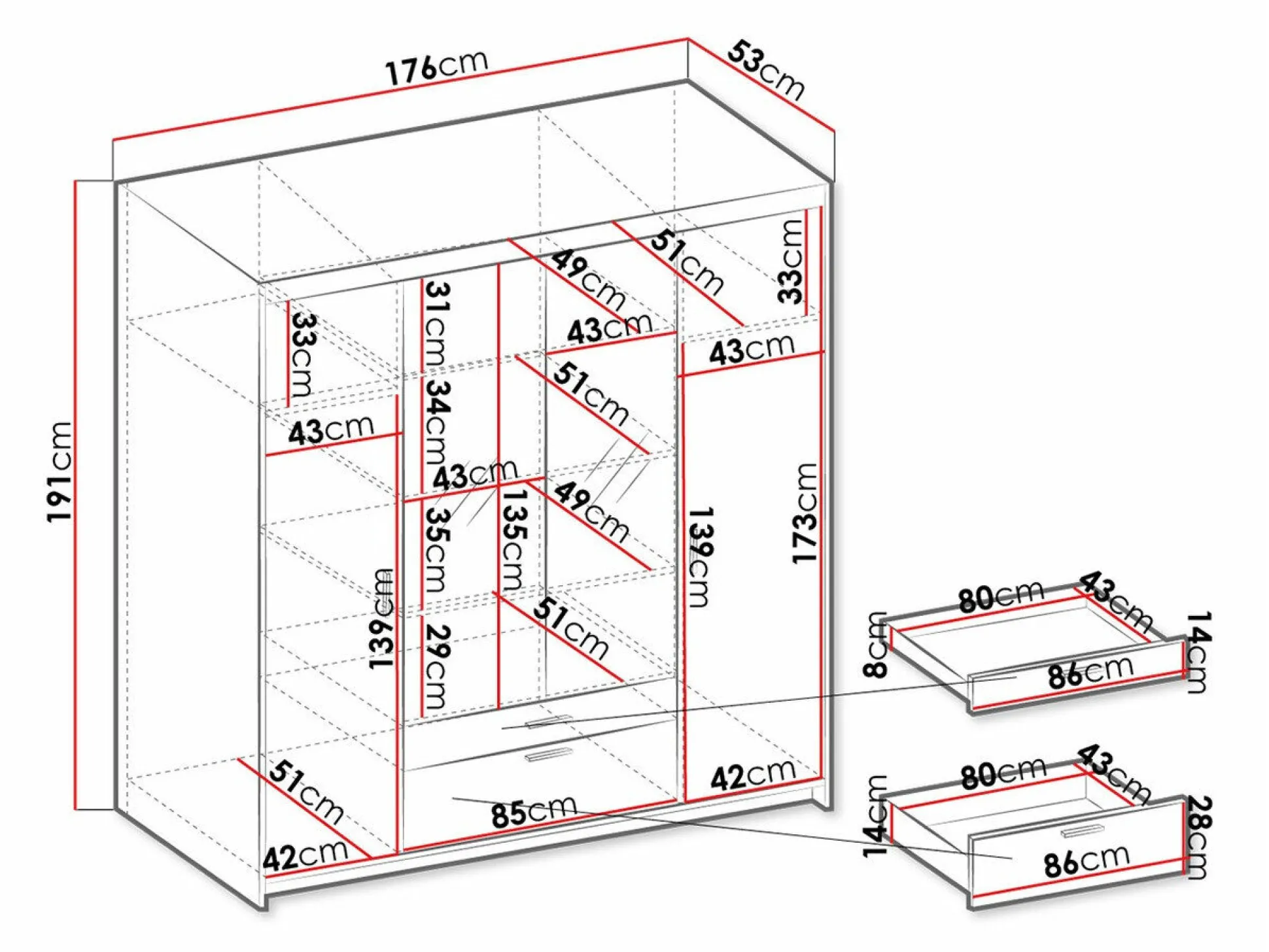Garderobeskab Novduni 108 (Hvid)