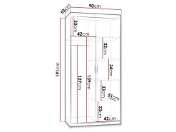Garderobeskab Novduni 100 (Sonoma eg)