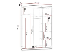 Garderobeskab Novduni 101 (Sonoma eg)
