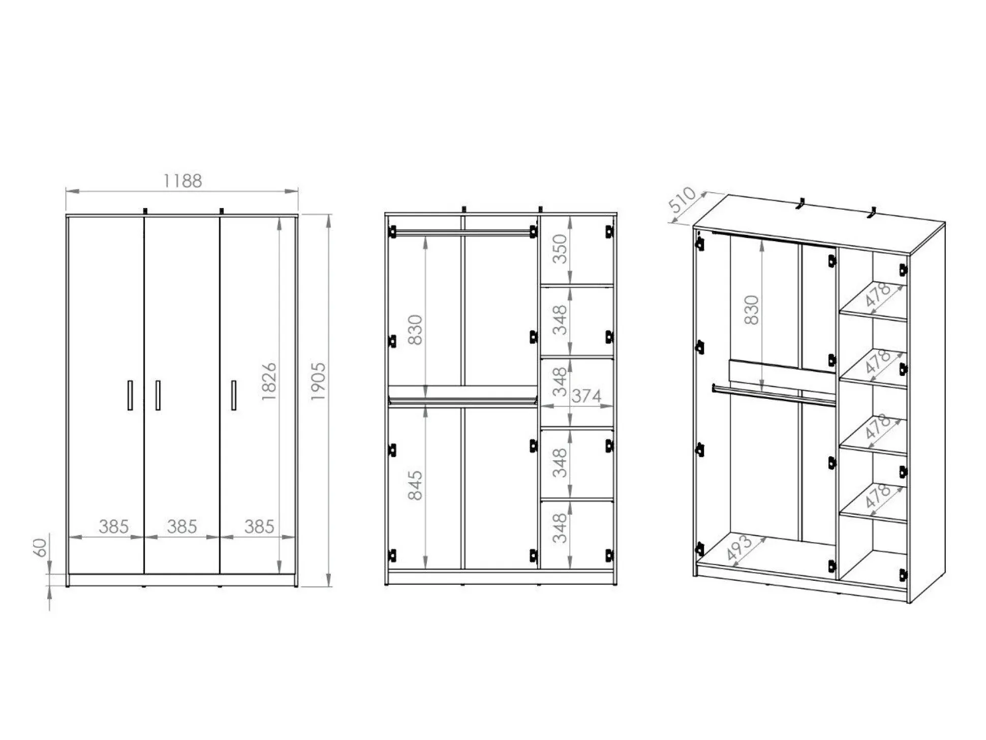 Garderobeskab Nucavu 101
