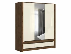 Garderobeskab Ophevaru 114 (Glossy cream + April egetræ)