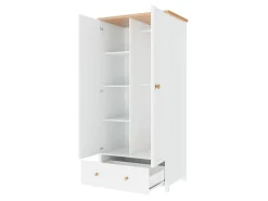 Garderobeskab Romelbo 145 (Hvid + Egetræ)