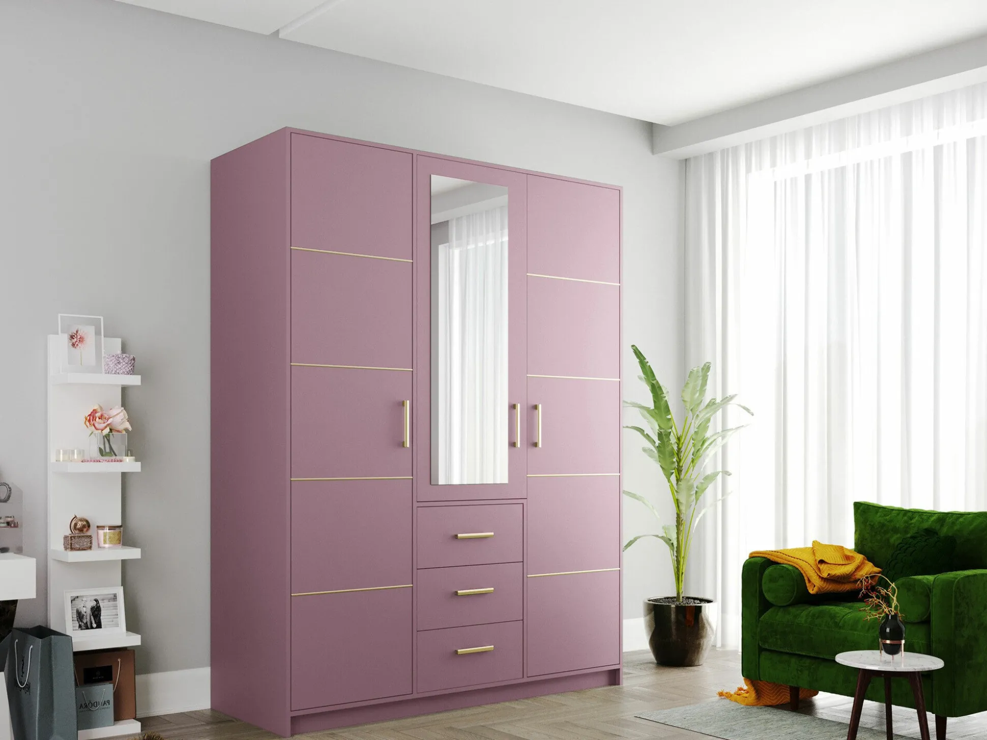 Garderobeskab Rosa (Lilla)