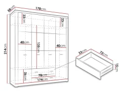 Garderobeskab Serfeno 116 (Mørk aske)