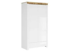 Garderobeskab Sonsoru 110 (Hvid + Glansfuld hvid + Wotan eg)