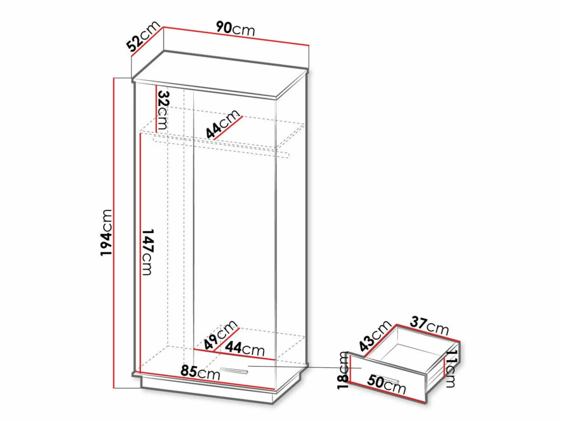 Garderobeskab Tenodeu 100