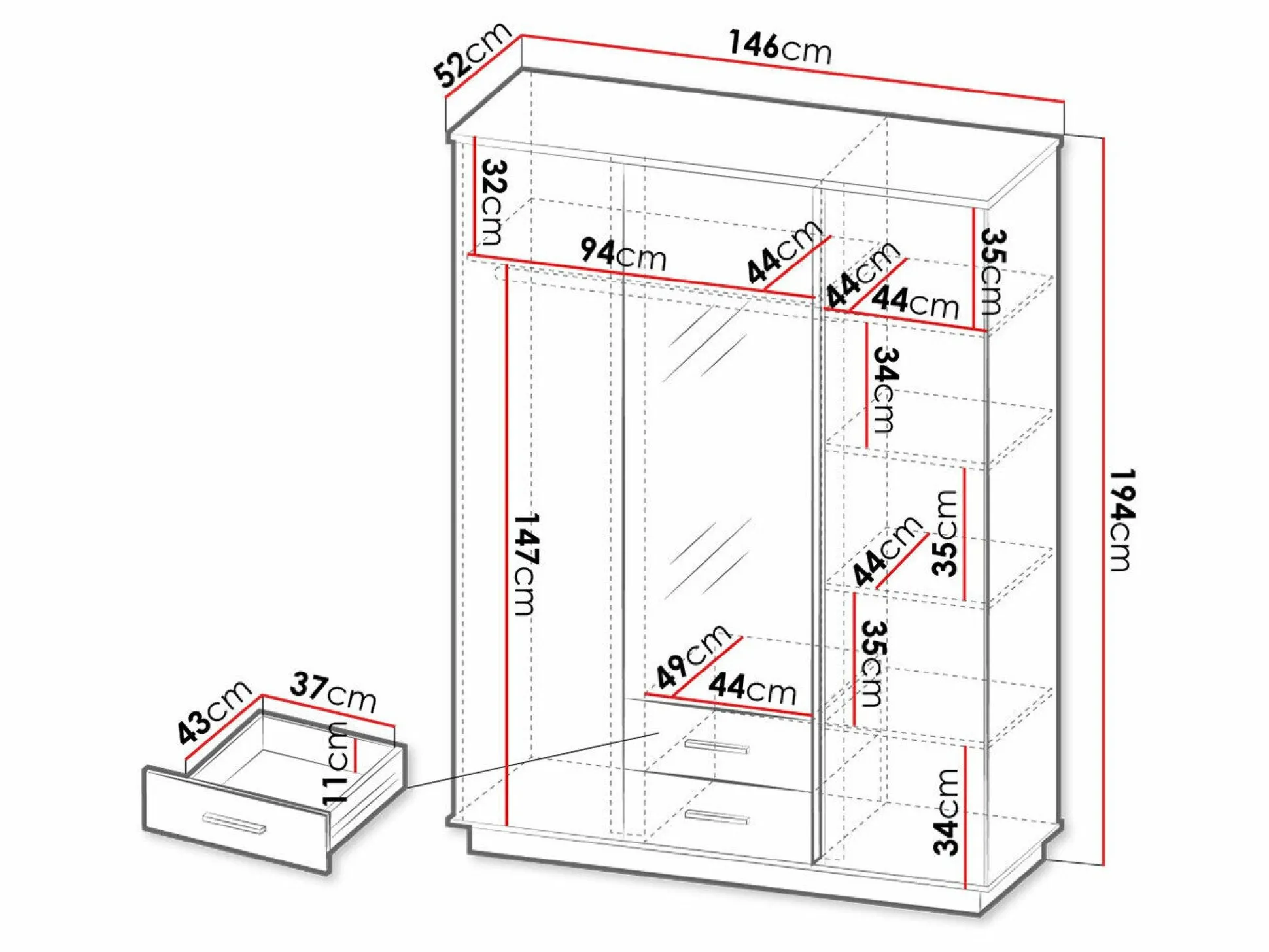 Garderobeskab Tenodeu 120