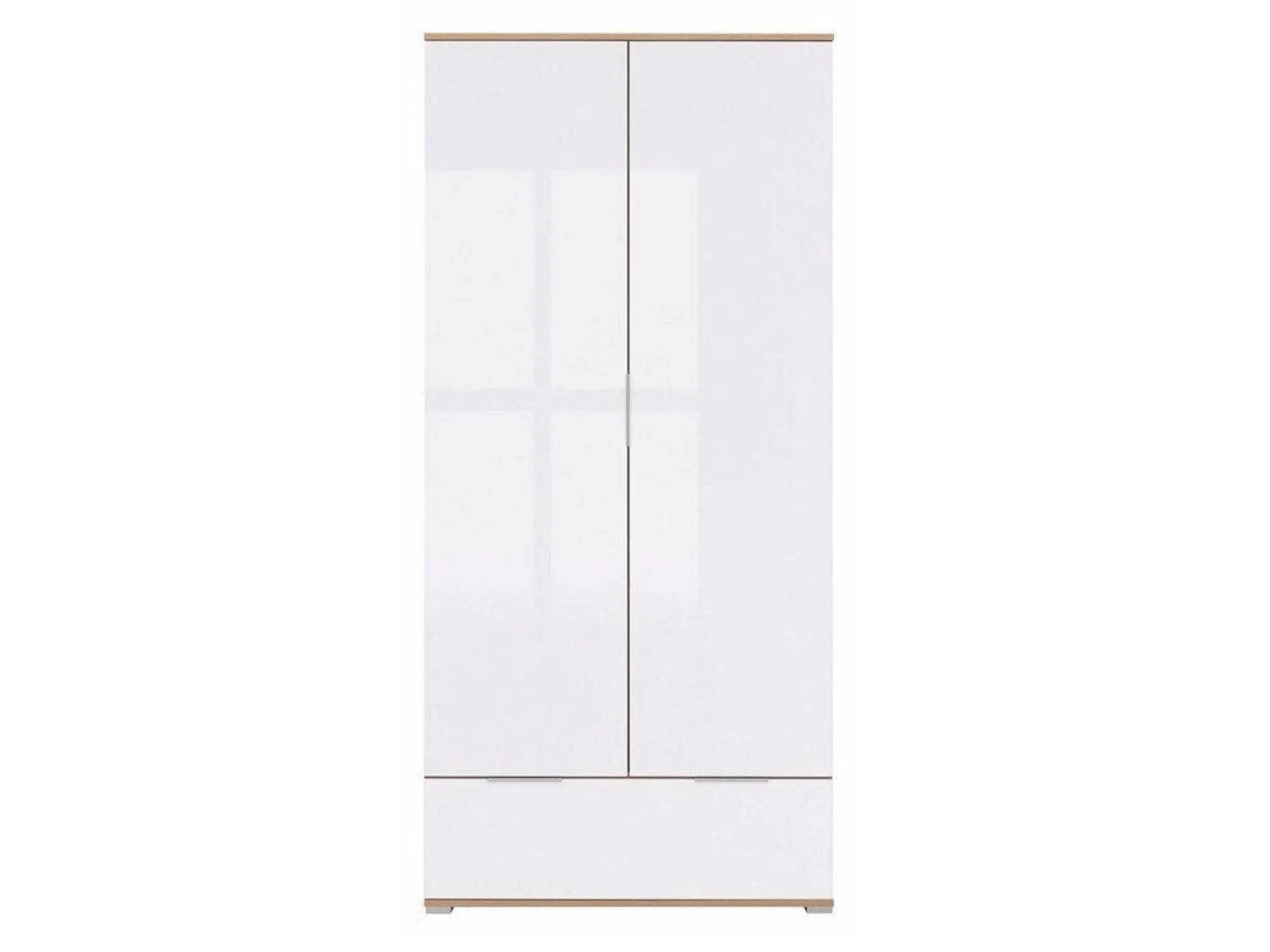 Garderobeskab Tivetra 111 (Wotan eg + Glansfuld hvid)