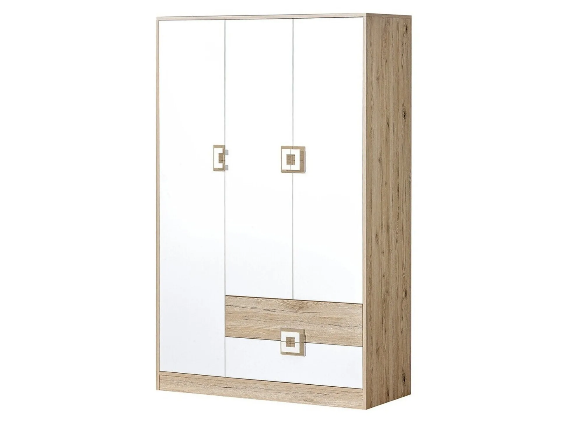 Garderobeskab Tolfere 103 (Lys eg + Hvid)