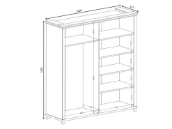 Garderobeskab Tolnue 115 (Mørkegrøn + Lefkas eg)