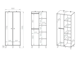 Garderobeskab Tortoli 101 (Lyserød)