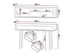 Hjemmekontorsæt Lufela 123 (Kashmir + Grå marmor)