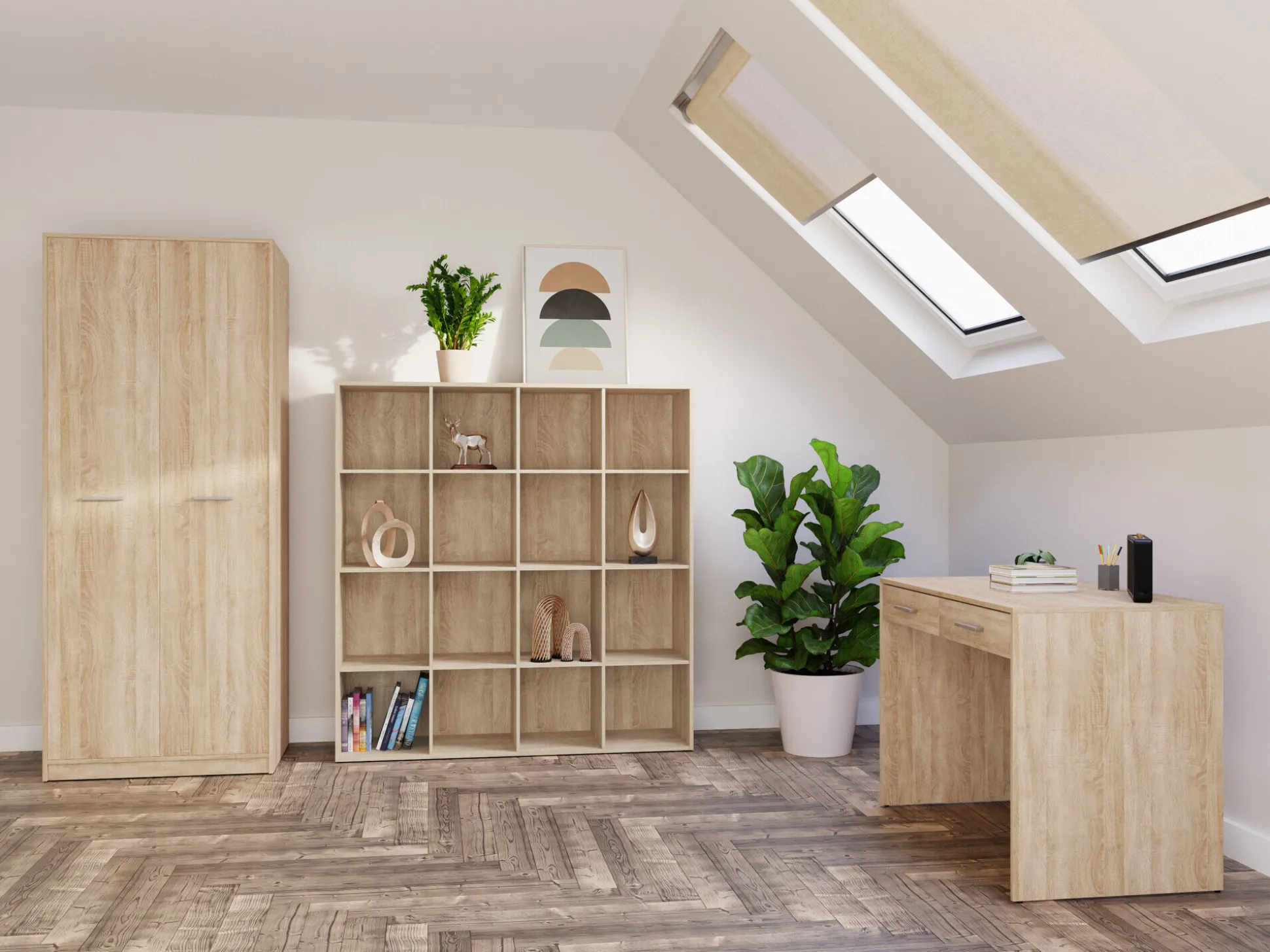 Hjemmekontorsæt Novsore 166 (Sonoma eg)