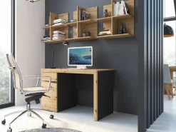 Hjemmekontorsæt Venlori 130 (Antracit + Artisan eg)