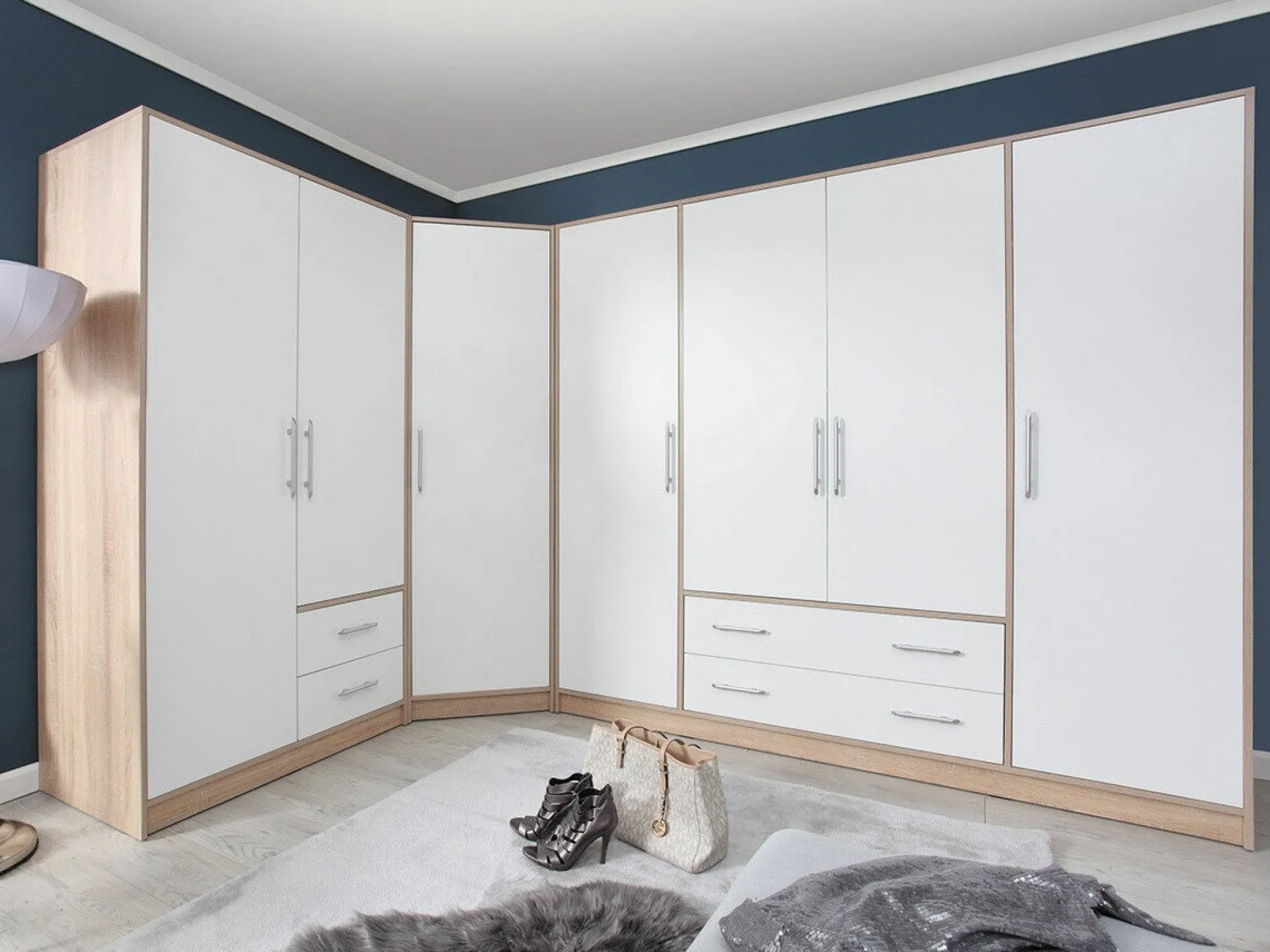 Hjørnegarderob Cavmero 106 (Sonoma eg + Hvid)