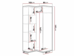 Hjørnegarderob Etrmoni 110