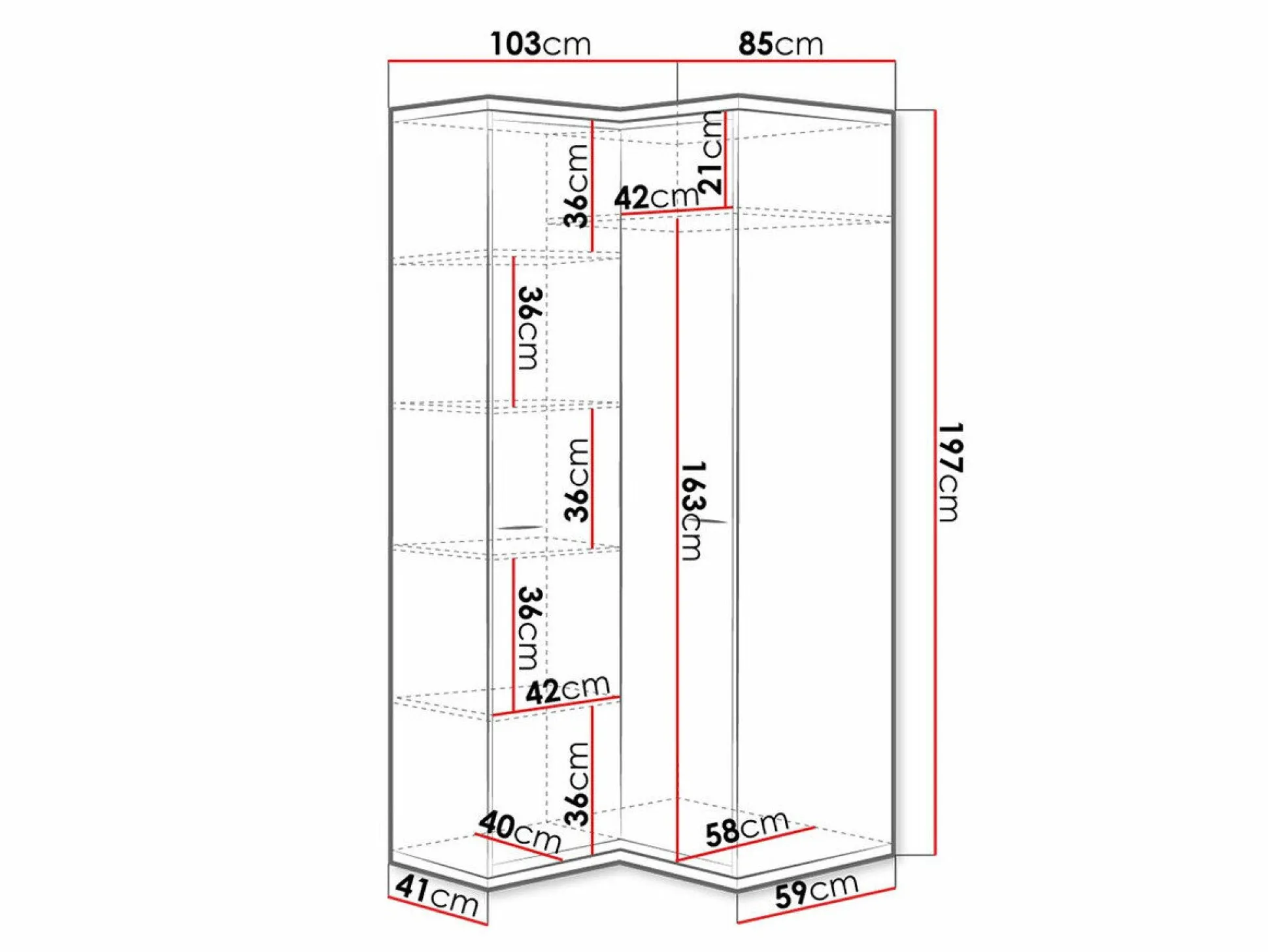 Hjørnegarderob Etrmoni 110