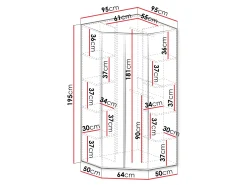 Hjørnegarderob Fiosono 101 (Eukalyptus + Egetræ)