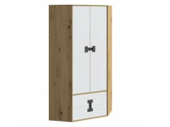 Hjørnegarderob Florevi 114 (Mat hvid + Artisan eg)