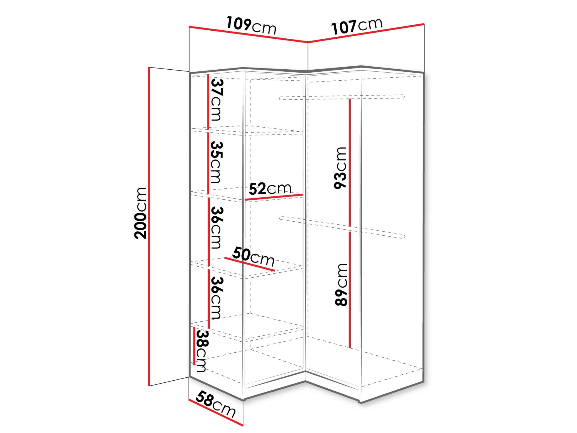Hjørnegarderob Lombala 113