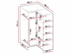 Hjørnegarderob Novduni 116 (Hvid)
