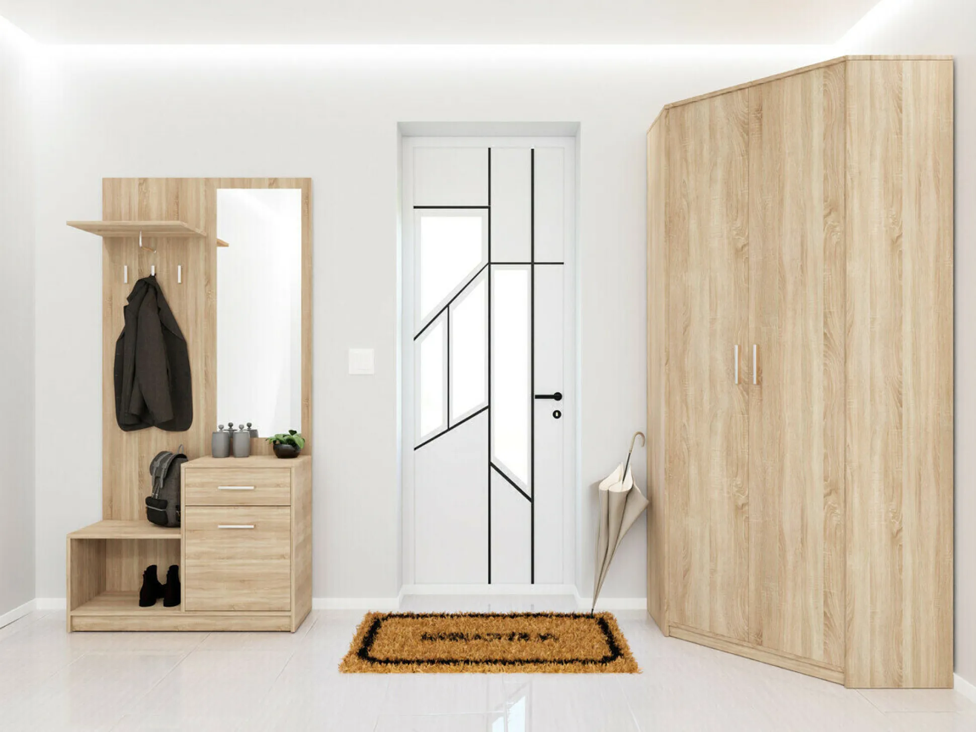 Hjørnegarderob Novsore 119 (Sonoma eg)