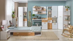 Hjørnegarderob Ophmora 116 (Egetræ + Hvid)