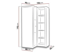 Hjørnegarderob Serfeno 110 (Ask)