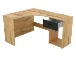 Hjørneskrivebord Austin 303 (Wotan eg + Sort)